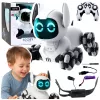 LEAN TOYS TOOBY Robot Dog Remote Controlled RC 360° Lights Sounds Black and White