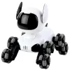 LEAN TOYS TOOBY Robot Dog Remote Controlled RC 360° Lights Sounds Black and White