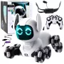 LEAN TOYS TOOBY Robot Dog Remote Controlled RC 360° Lights Sounds Black and White