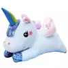 LEAN TOYS Minkštas vienaragis žaislas su antklode 160x110cm Mėlyna 55cm