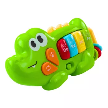 LEAN TOYS Interaktyvus muzikinis pianinas mažyliams Krokodilas Karoliukai Žalia