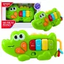 LEAN TOYS Interaktyvus muzikinis pianinas mažyliams Krokodilas Karoliukai Žalia