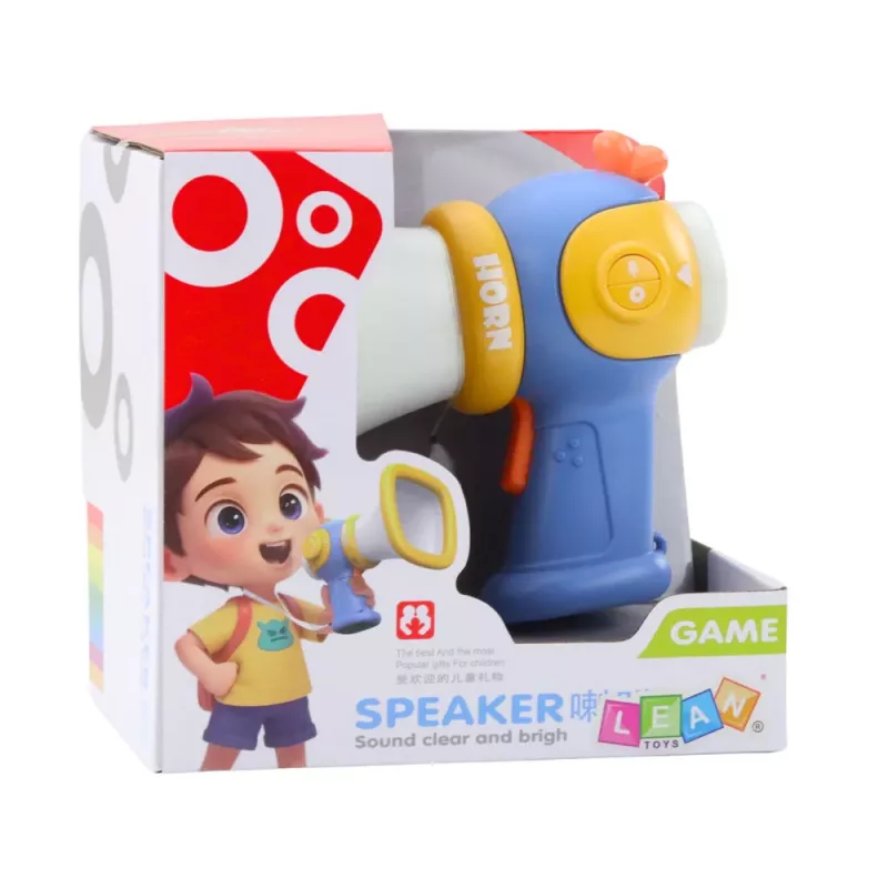 LEAN TOYS Megafonas vaikams su balso keitikliu ir šviesos efektais, mėlynas
