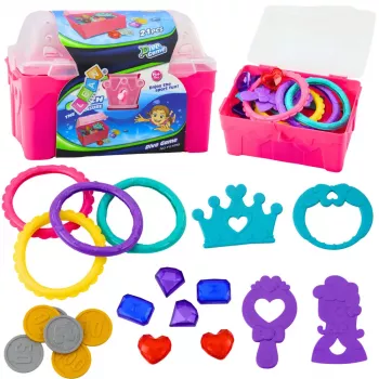 LEAN TOYS Lobio skrynia nardymui ir vandens pramogoms, rožinė, 21 vnt.