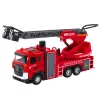 LEAN TOYS Gaisrinis automobilis su vandens purškimo žarna, šviesomis ir garsais