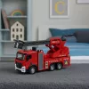 LEAN TOYS Gaisrinis automobilis su vandens purškimo žarna, šviesomis ir garsais