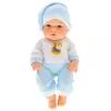 LEAN TOYS Baby Doll in Blue Pajamas, Hat, Movable Arms and Legs, 30cm