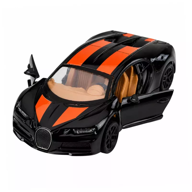 LEAN TOYS Automobilis Metalinis Sportinis Automobilis Šviesos Garsas Atbulinis Varymas Juodas 1:32