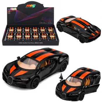 LEAN TOYS Automobilis Metalinis Sportinis Automobilis Šviesos Garsas Atbulinis Varymas Juodas 1:32