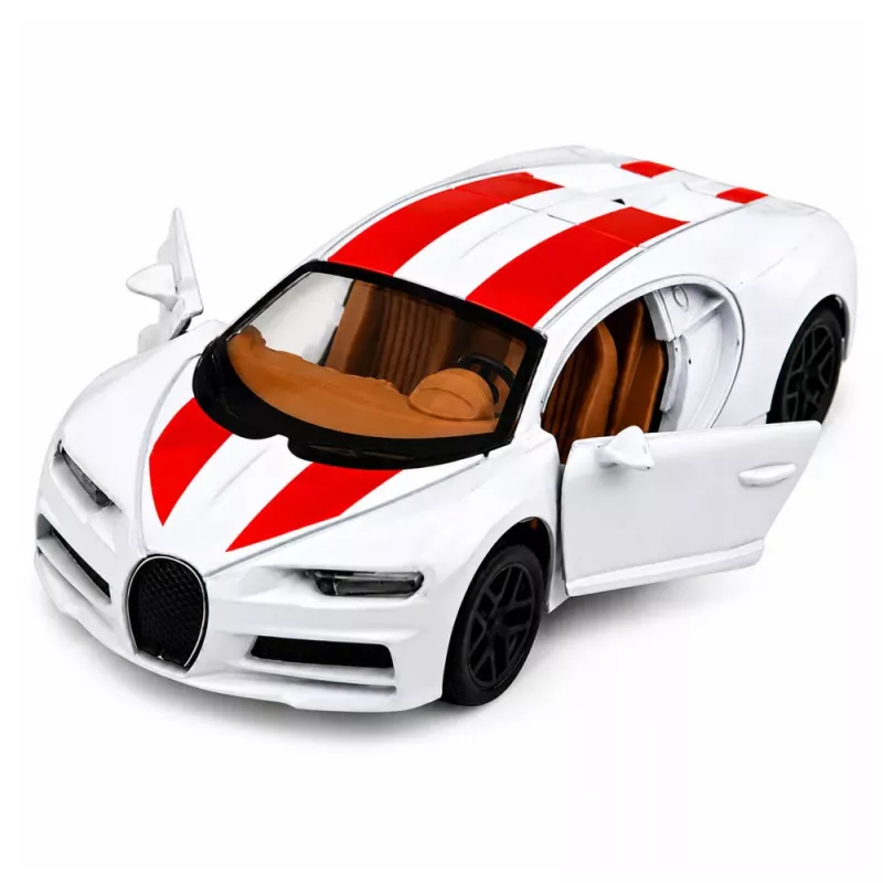 LEAN TOYS Automobilis Metalinis Sportinis Automobilis Šviesos Garsai Atbulinė Pavara Baltas 1:32