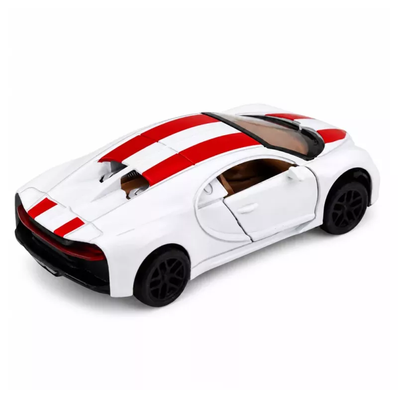 LEAN TOYS Automobilis Metalinis Sportinis Automobilis Šviesos Garsai Atbulinė Pavara Baltas 1:32
