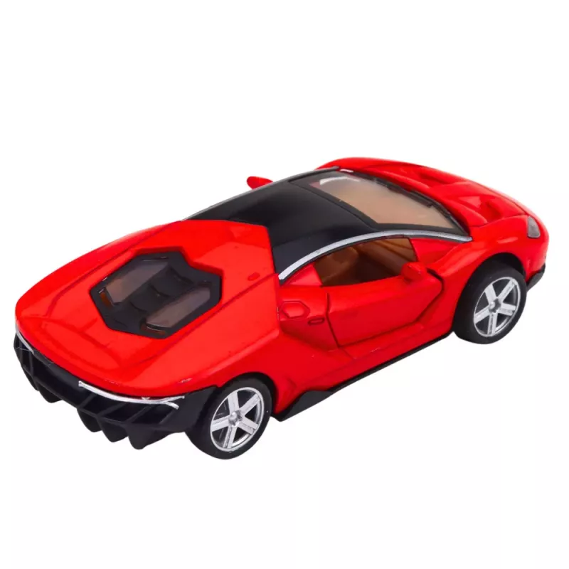 LEAN TOYS Sportinis automobilis Metalinis Atidaromos durys Šviesos Garsai Raudonas 1:32