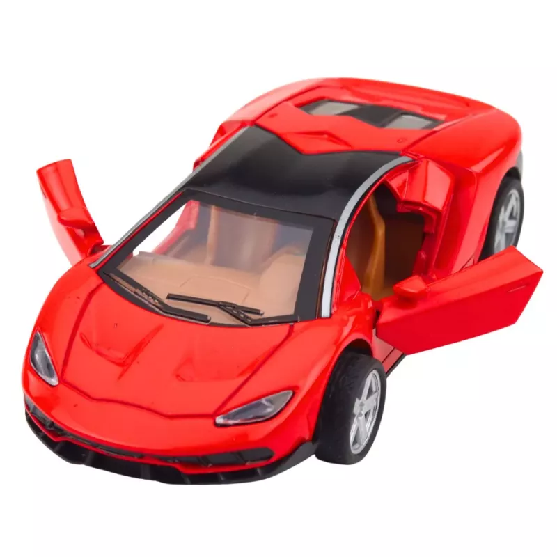 LEAN TOYS Sportinis automobilis Metalinis Atidaromos durys Šviesos Garsai Raudonas 1:32