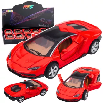 LEAN TOYS Sportinis automobilis Metalinis Atidaromos durys Šviesos Garsai Raudonas 1:32