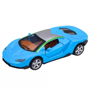 LEAN TOYS Sportinis automobilis Metalas Pavara Šviesos Garsai Mėlyna 1:32