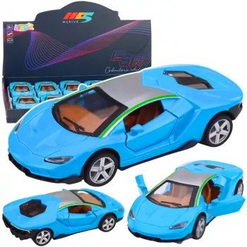 LEAN TOYS Sportinis automobilis Metalas Pavara Šviesos Garsai Mėlyna 1:32