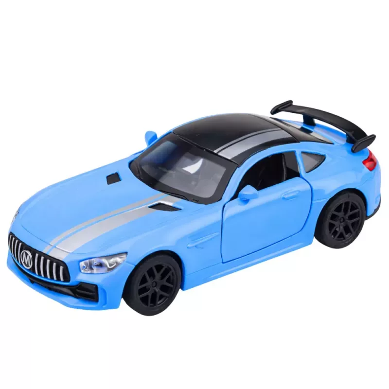 LEAN TOYS Sportinis automobilis Metalas Atidaromos durys Šviesos Garsai Mėlyna 1:32