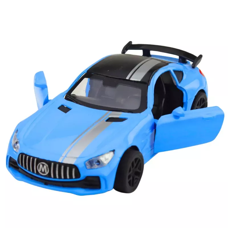 LEAN TOYS Sportinis automobilis Metalas Atidaromos durys Šviesos Garsai Mėlyna 1:32