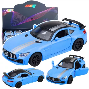 LEAN TOYS Sportinis automobilis Metalas Atidaromos durys Šviesos Garsai Mėlyna 1:32