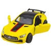 LEAN TOYS Sportinis automobilis Metalas Atidaromos durys Šviesos Garsai Geltona 1:32