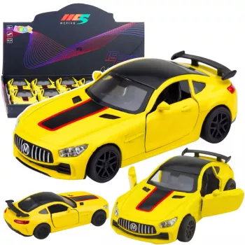 LEAN TOYS Sportinis automobilis Metalas Atidaromos durys Šviesos Garsai Geltona 1:32