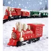 LEAN TOYS Classic Mini Train Battery Operated Locomotive Wagons With Tracks 13 pcs.