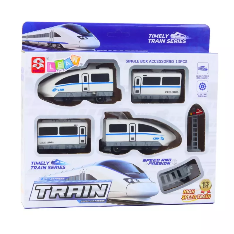 LEAN TOYS City Express elektrinis traukinys 13 bėgių geležinkelis