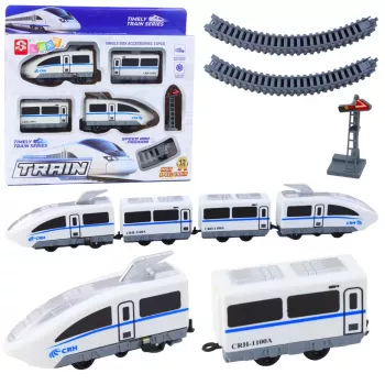 LEAN TOYS City Express elektrinis traukinys 13 bėgių geležinkelis