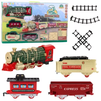 LEAN TOYS Electric Train Classic Train with Lights Sounds Smoke Effect 24 Pieces