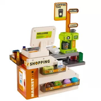 LEAN TOYS Kasos aparatas Parduotuvė Kavinė Aksesuarai Šviesos Garsai 70 vnt.