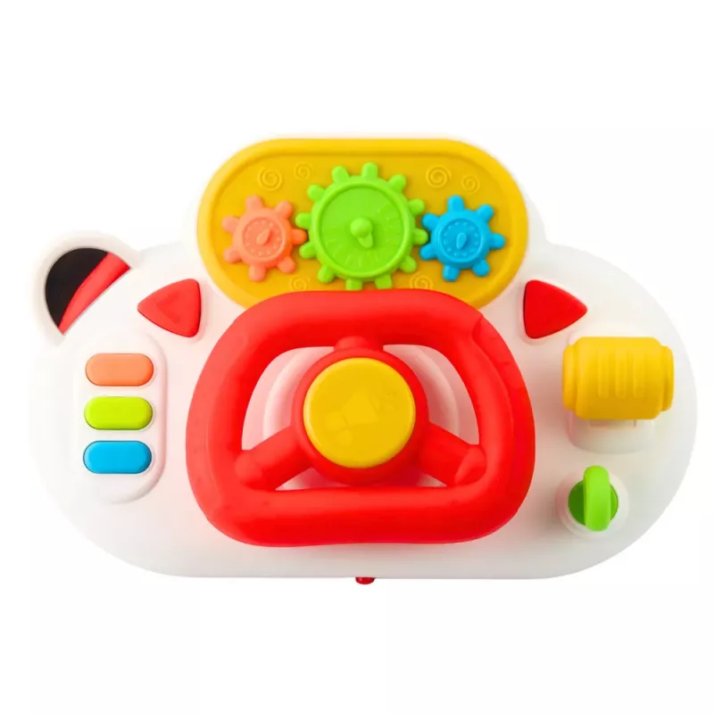 LEAN TOYS Vairavimo simuliatorius mažiems vaikams Interaktyvus vairas Šviesos Garsai