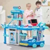 LEAN TOYS Gydytojo ligoninės rinkinys lagamine 2 in 1 Šviesos Garsai Aksesuarai