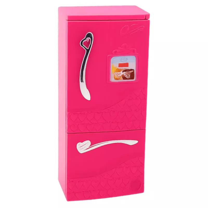 LEAN TOYS Doll Kitchen Set Fridge Oven Accessories Pink