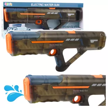LEAN TOYS elektrinis vandens pistoletas šautuvas įkraunamas permatomas juodas 55 cm
