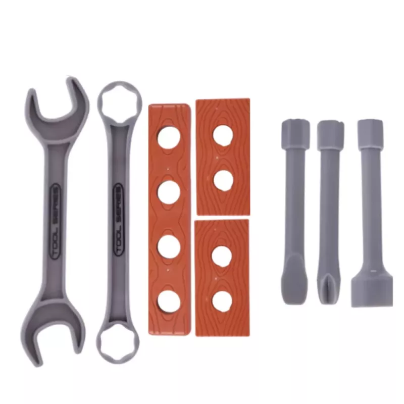 LEAN TOYS Little Handyman's Workshop Bench Drill Tools Accessories 18 vnt.