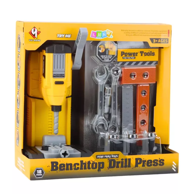 LEAN TOYS Little Handyman's Workshop Bench Drill Tools Accessories 18 vnt.