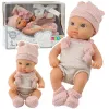 LEAN TOYS Baby Doll, Pink Outfit, Hat, Bib, 18 cm