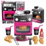 LEAN TOYS Virtuvė su orkaite, maistu, šviesomis, garsais, rožinė