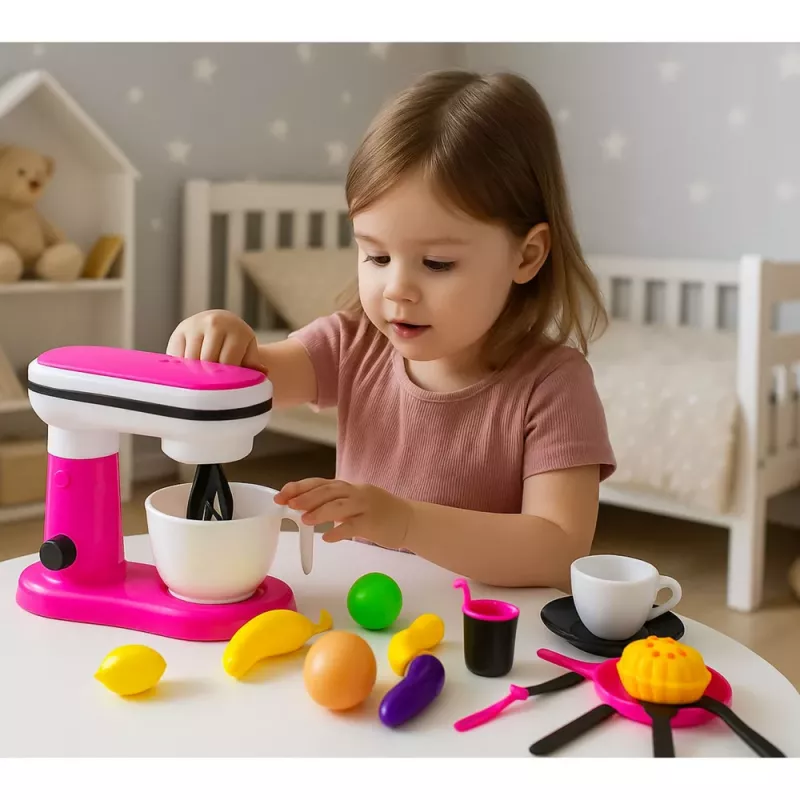 LEAN TOYS Maisto procesoriaus ir trintuvo žaislas vaikams su vaisių priedais