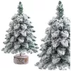 LEAN Decorative Artificial Christmas Tree on a Trunk Covered with Snow 60 x 16 cm
