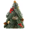 LEAN Decorative Christmas Tree on a Trunk Red Rowan Cones 26 x 12 cm