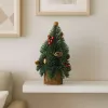 LEAN Decorative Christmas Tree on a Trunk Red Rowan Cones 38 x 15 cm