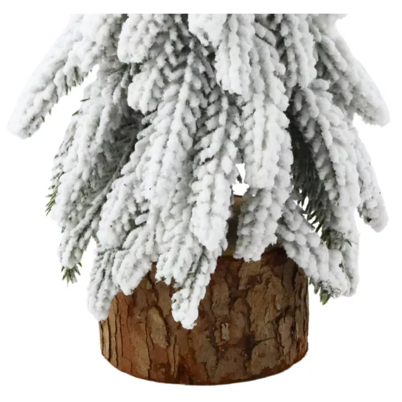 LEAN Decorative Artificial Christmas Tree on a Trunk Covered with Snow 20 x 9 cm