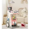 LEAN TOYS Gydytojo ir odontologo rinkinys su medicininiu vežimėliu ir šviesomis, rožinis, 26 vnt.