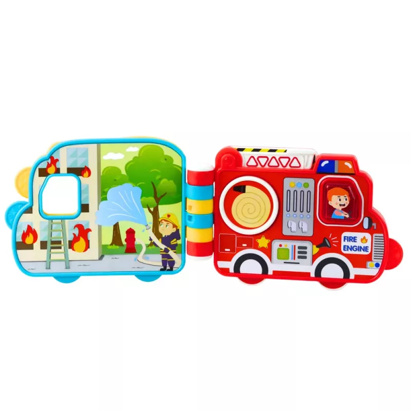 LEAN TOYS Interaktyvi edukacinė knyga Transporto priemonės Šviesos Garsai Judantys elementai