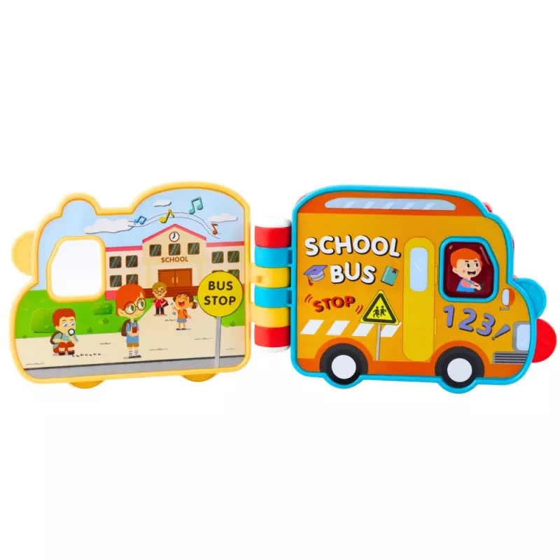LEAN TOYS Interaktyvi edukacinė knyga Transporto priemonės Šviesos Garsai Judantys elementai