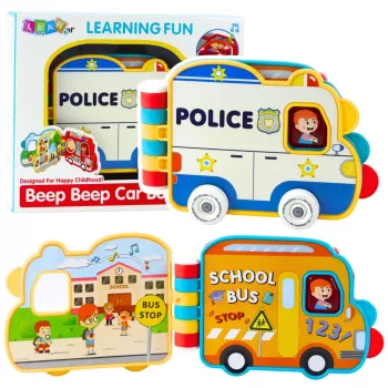 LEAN TOYS Interaktyvi edukacinė knyga Transporto priemonės Šviesos Garsai Judantys elementai