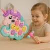 LEAN TOYS Whac A Mole Arcade Game Unicorn Colorful Lights Sounds