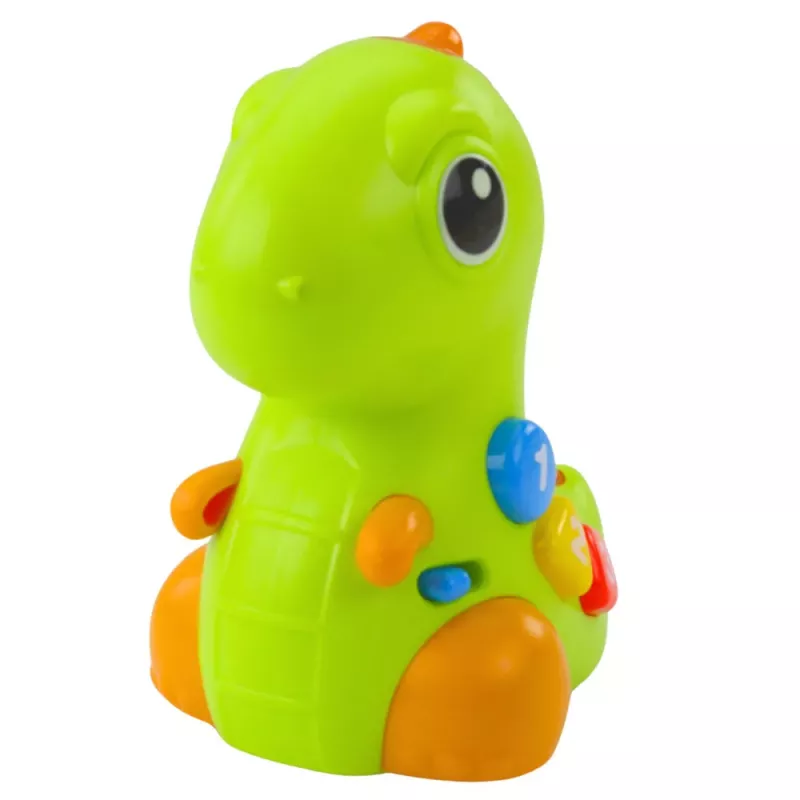 LEAN TOYS Interaktyvus žaislas mažiems vaikams Dinozauras ant ratukų su šviesomis ir garsais