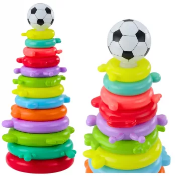LEAN TOYS Edukacinis Piramidės Dėlionės Rutulio Lipdukai 13 Lygių Spalvingas